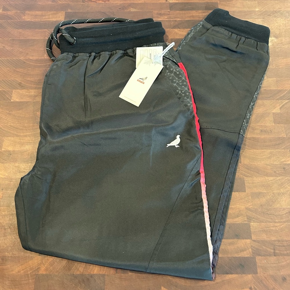 Staple Black Joggers with Red Stripe